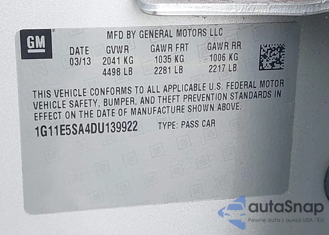 1G11E5SA4DU139922: 42585903