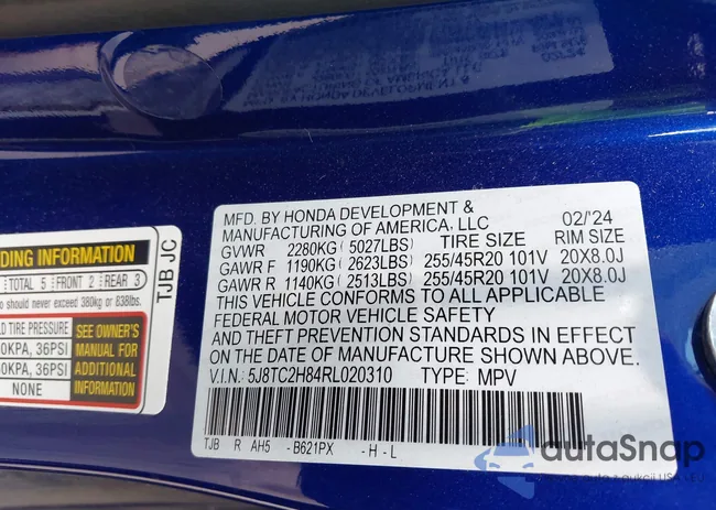 5J8TC2H84RL020310: 42585190