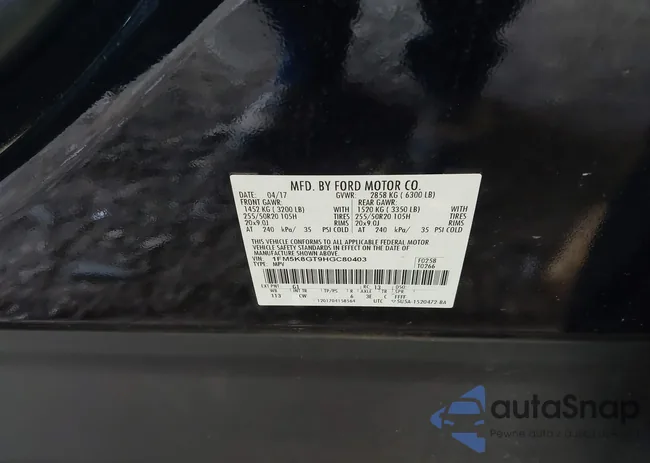 1FM5K8GT9HGC80403: 42585437