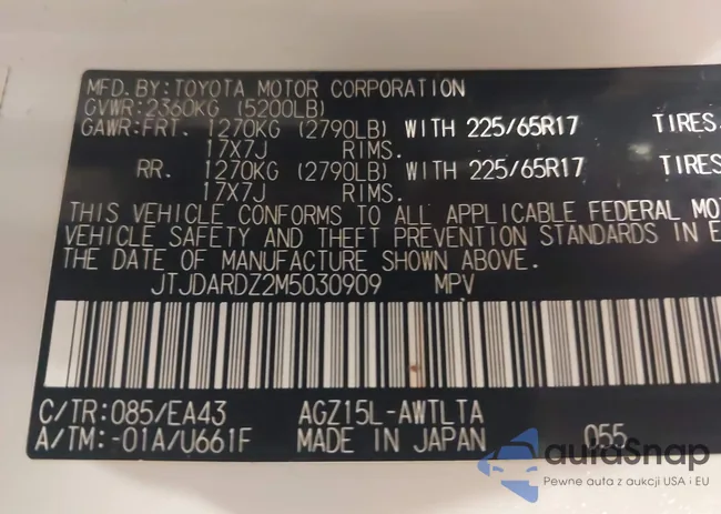 JTJDARDZ2M5030909: 42585460