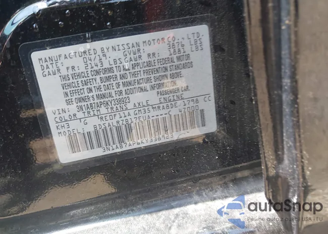 3N1AB7AP6KY338923: 42587027