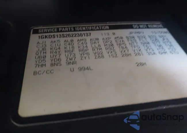 1GKDS13S262230137: 42587488