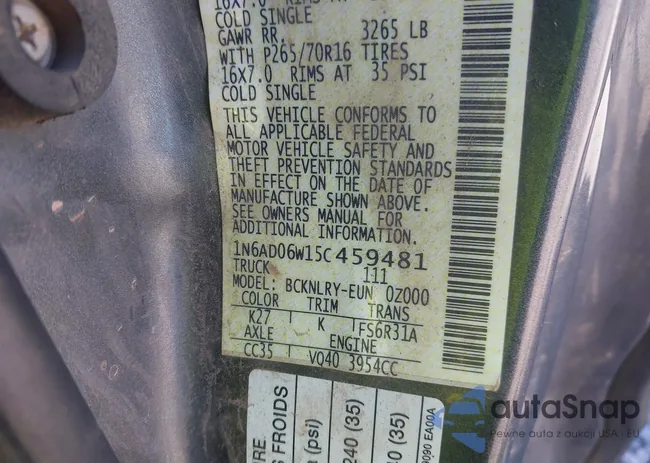 1N6AD06W15C459481: 42587741