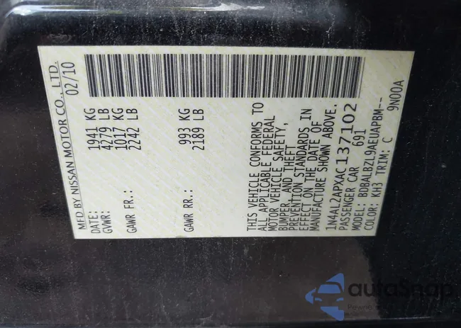 1N4AL2APXAC137102: 42587801