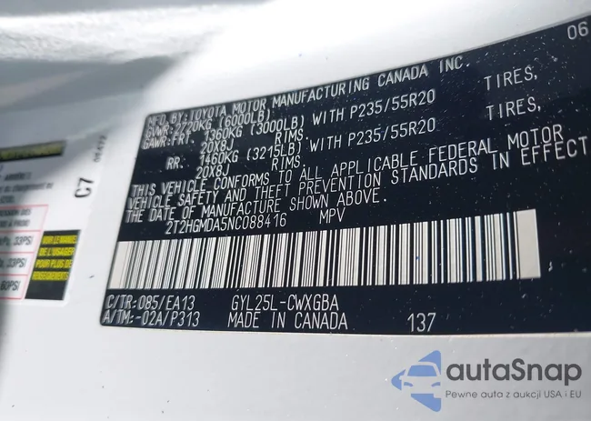 2T2HGMDA5NC088416: 42587808