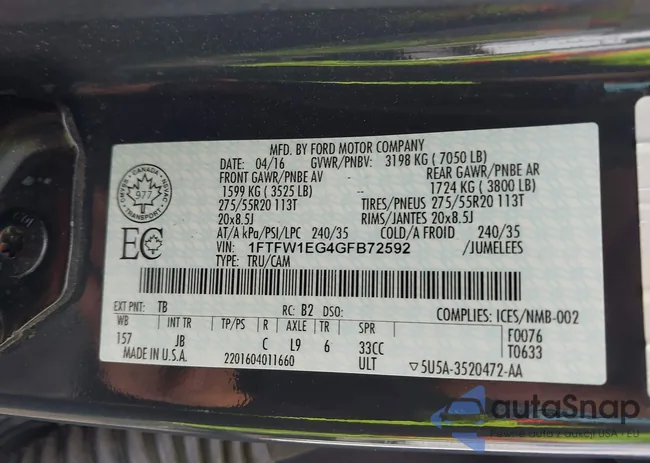 1FTFW1EG4GFB72592: 42587815