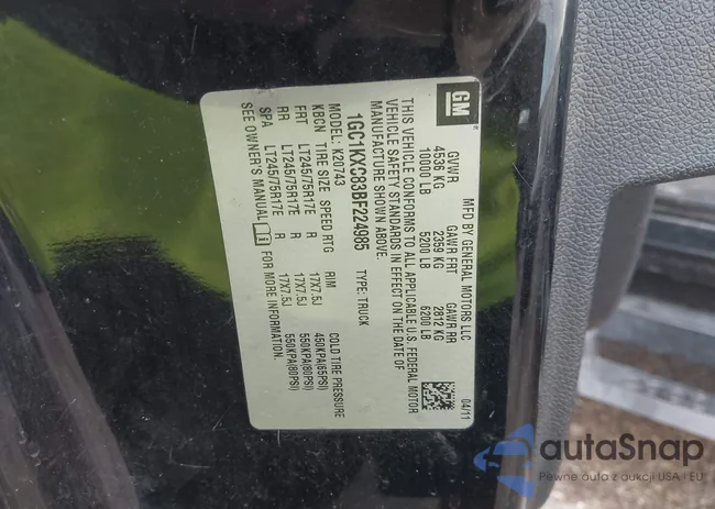 1GC1KXC83BF224985: 42587952