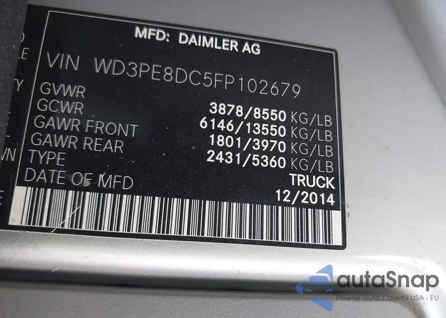 WD3PE8DC5FP102679: 42587997