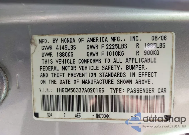 1HGCM56337A020166: 42587097