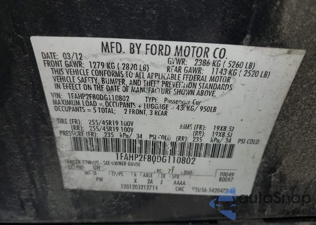 1FAHP2F80DG110802: 42587294