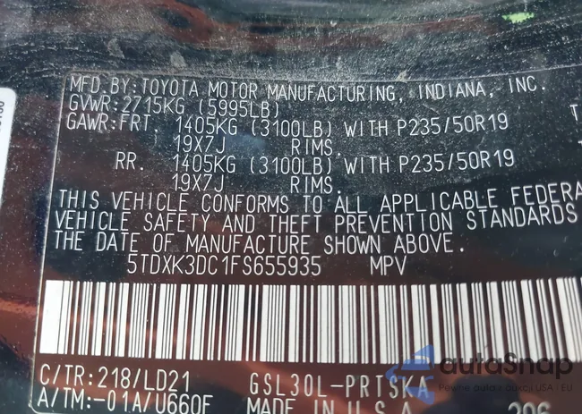 5TDXK3DC1FS655935: 42587461