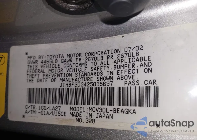 JTHBF30G425035697: 42588600