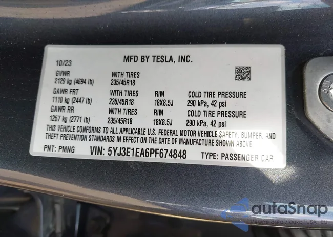 5YJ3E1EA6PF674848: 42588603