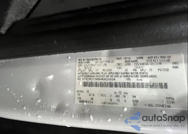 1FTYR2CM5HKA21834: 42588642