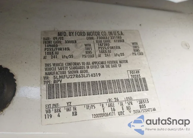 5LMFU27R63LJ14319: 42588725