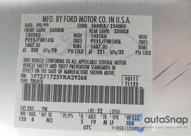 1FTZF1725YKA29268: 42588976