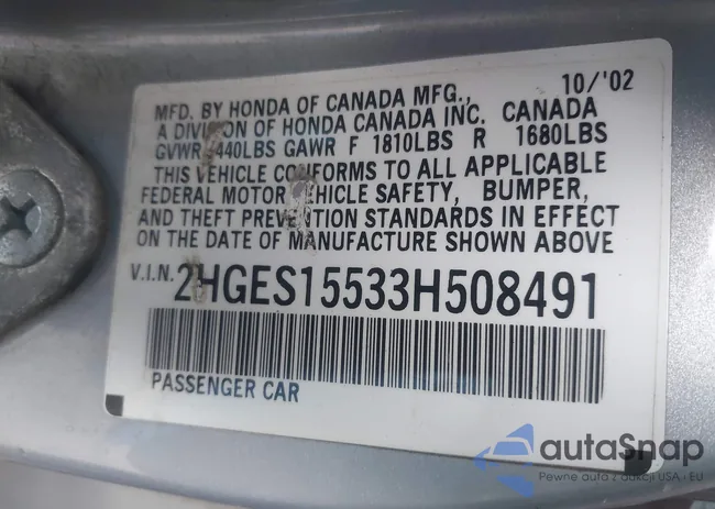 2HGES15533H508491: 42589022