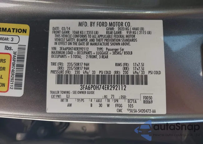 3FA6P0H74ER292112: 42588117