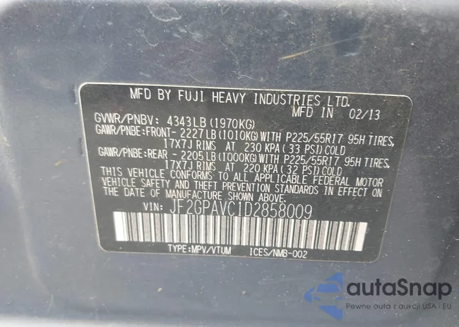 JF2GPAVC1D2858009: 42588256