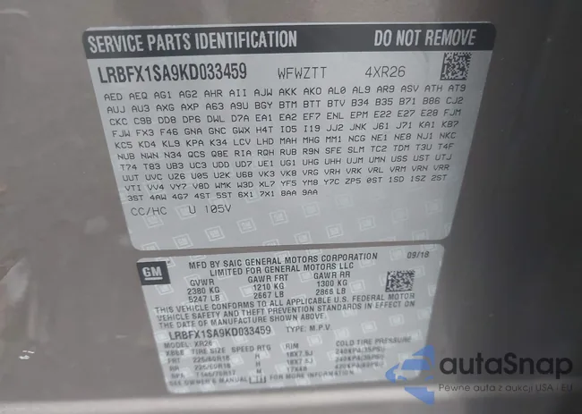 LRBFX1SA9KD033459: 42588445