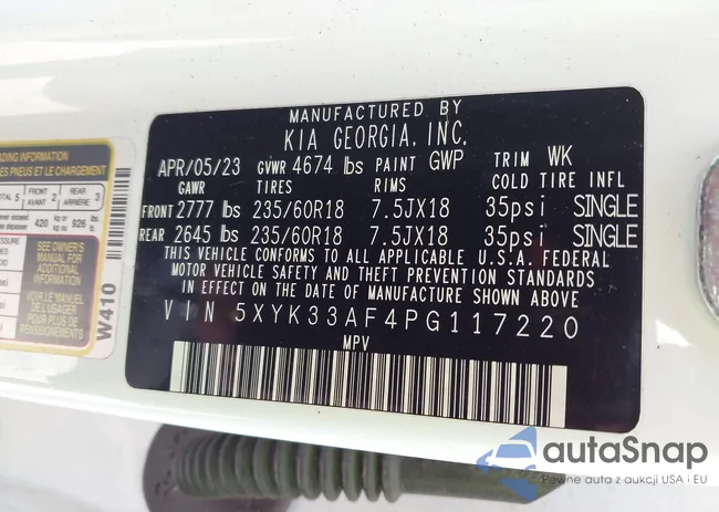 5XYK33AF4PG117220: 42589480