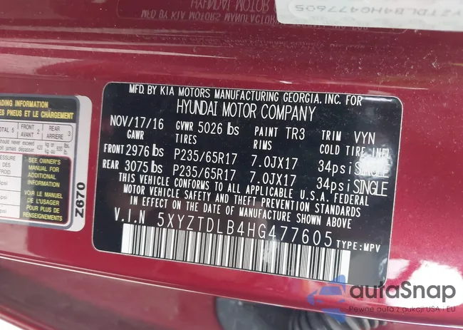 5XYZTDLB4HG477605: 42589496