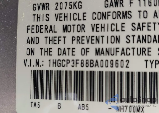 1HGCP3F88BA009602: 42589535