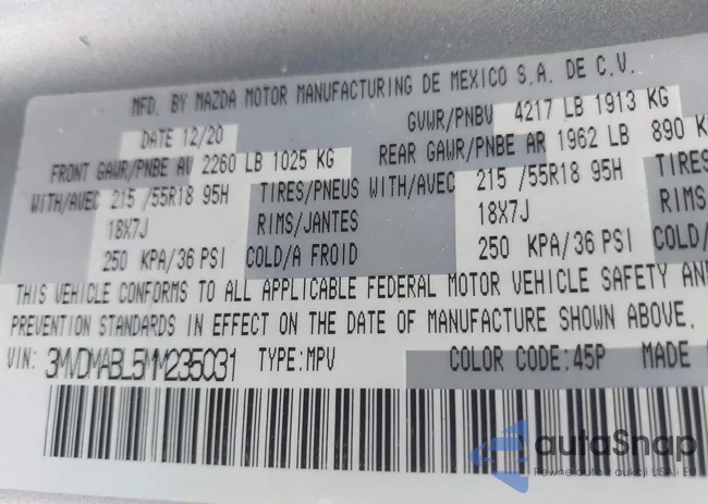 3MVDMABL5MM235031: 42589583