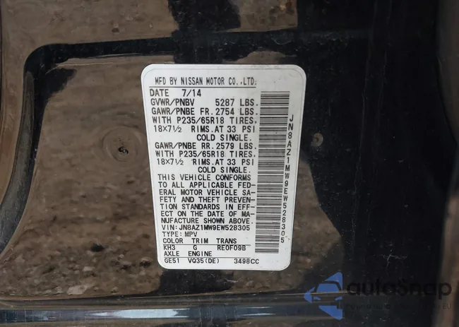 JN8AZ1MW9EW528305: 42589693