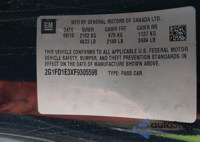 2G1FD1E3XF9305598: 42589749