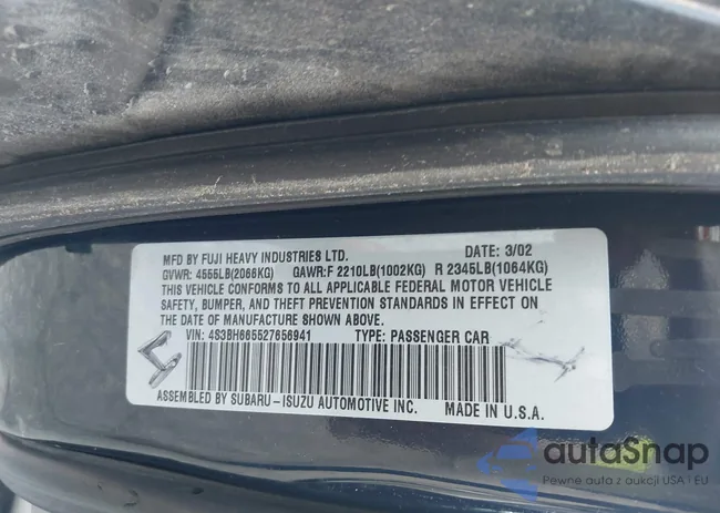 4S3BH665527656941: 42589802