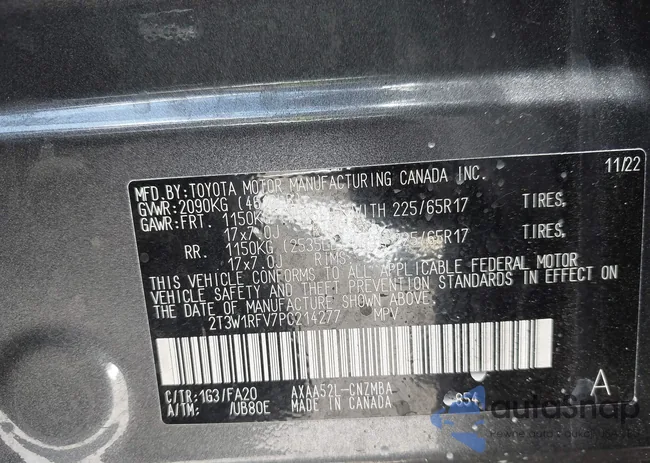 2T3W1RFV7PC214277: 42589806