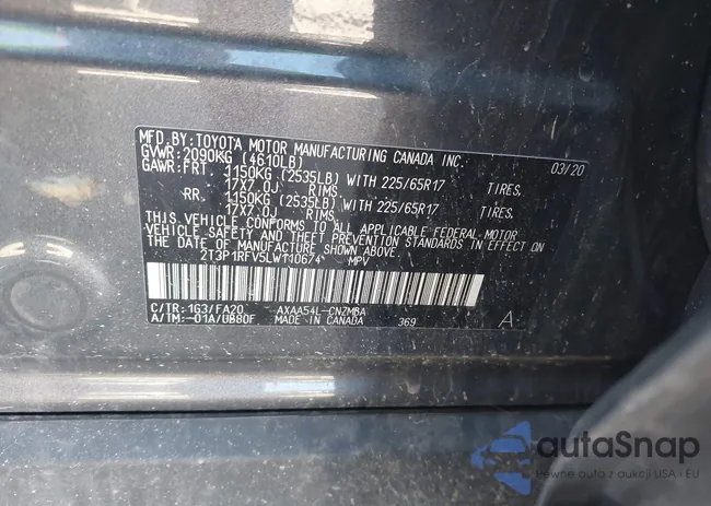 2T3P1RFV5LW110674: 42589819