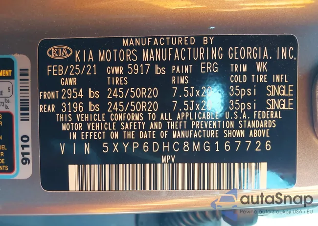 5XYP6DHC8MG167726: 42589823