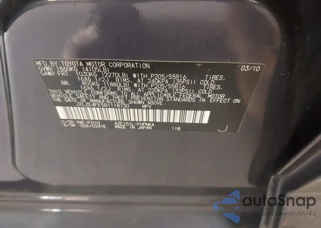 JTLZE4FE5B1118730: 42589834