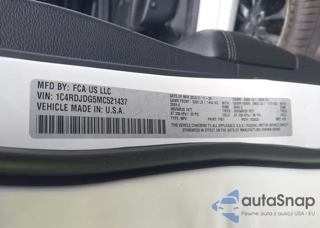 1C4RDJDG5MC521437: 42589843