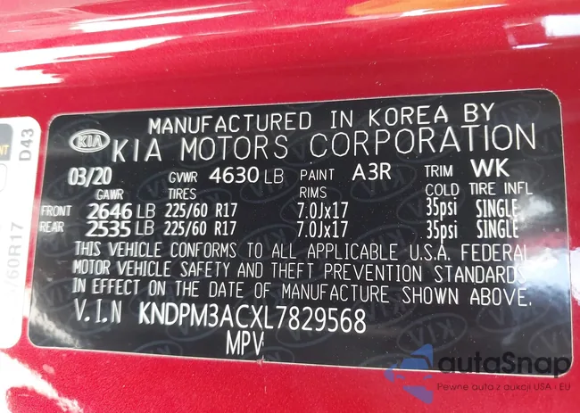 KNDPM3ACXL7829568: 42589901