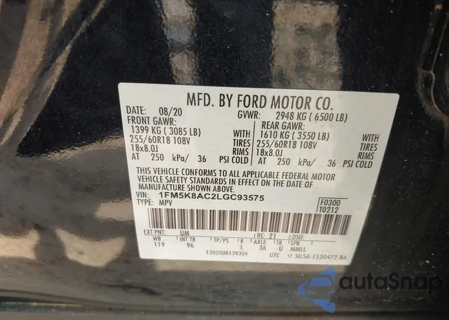 1FM5K8AC2LGC93575: 42589916