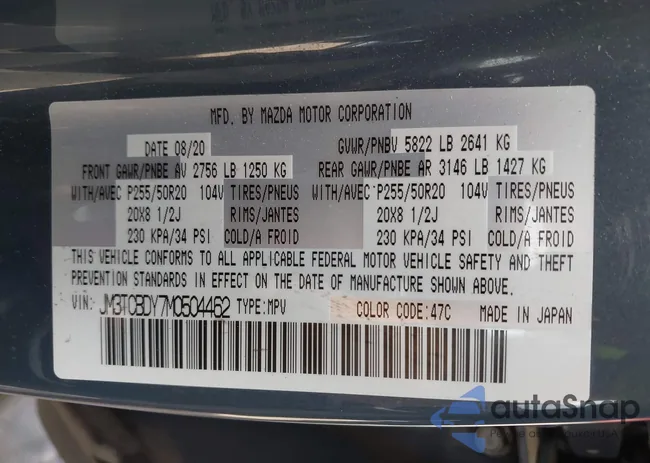 JM3TCBDY7M0504462: 42590034