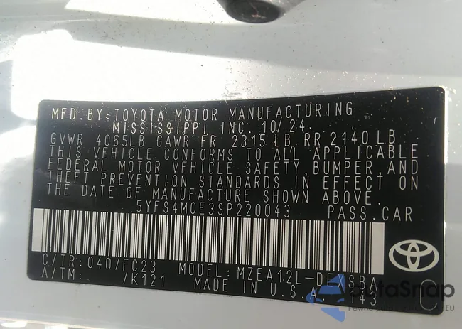 5YFS4MCE3SP220043: 42589058