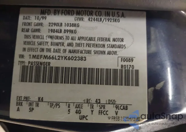 1MEFM66L2YK602383: 42589185