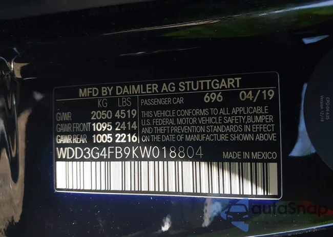 WDD3G4FB9KW018804: 42589265