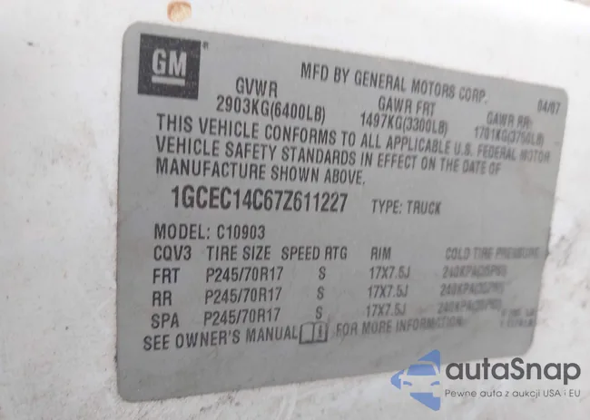 1GCEC14C67Z611227: 42589326