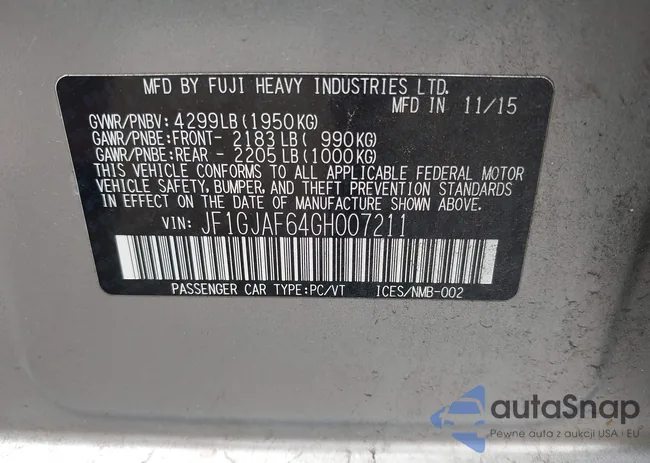 JF1GJAF64GH007211: 42590443