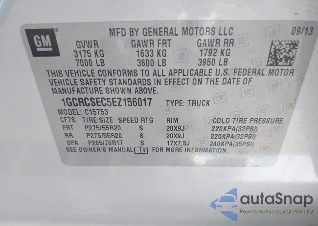 1GCRCSEC5EZ156017: 42590573