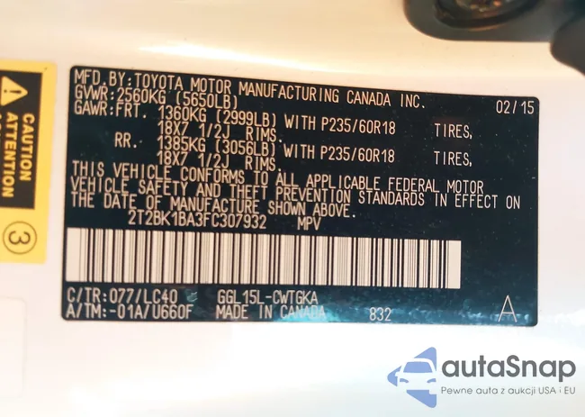 2T2BK1BA3FC307932: 42590624