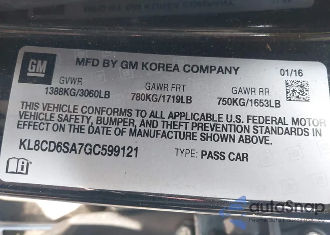 KL8CD6SA7GC599121: 42590672