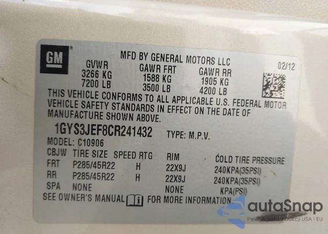 1GYS3JEF8CR241432: 42590760