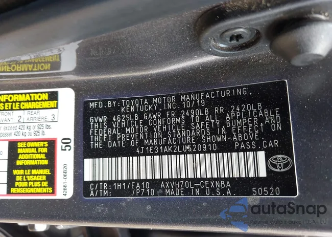 4T1E31AK2LU520910: 42590779