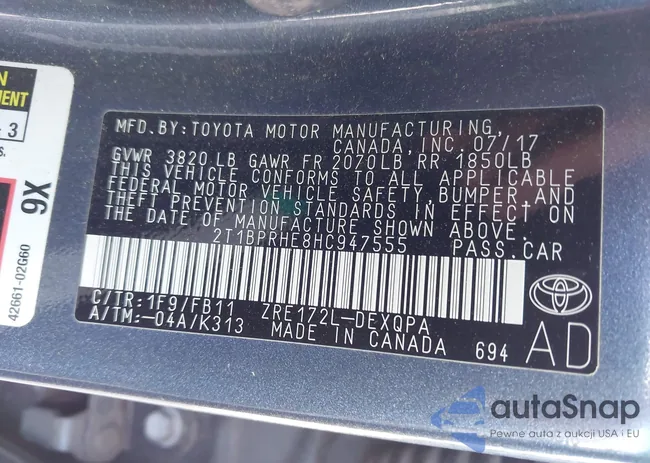 2T1BPRHE8HC947555: 42590835